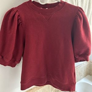 Ulla Johnson Rocia Puff Short Sleeve Sweatshirt Top